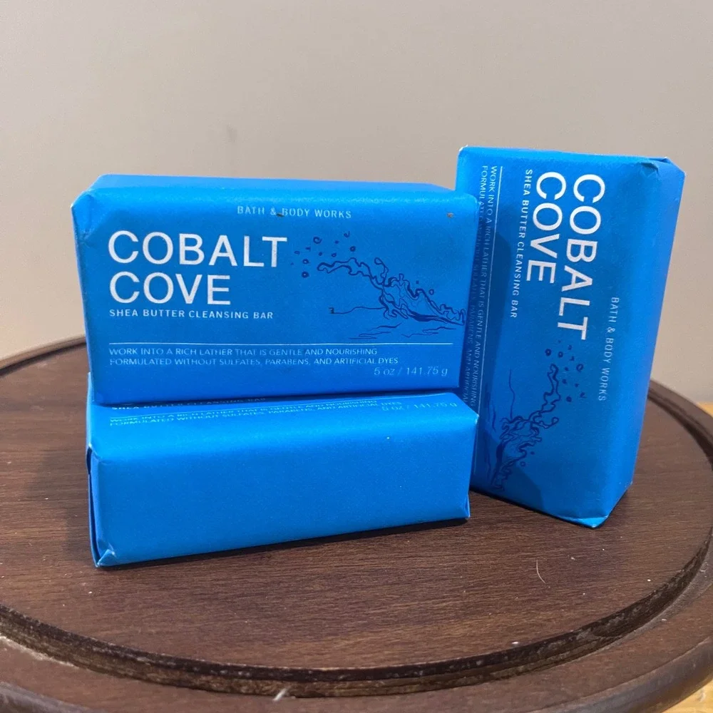 Bath & Body Works Cobalt Cove Shea Butter Cleansing Bar Soap 5oz Set of 3 New‎